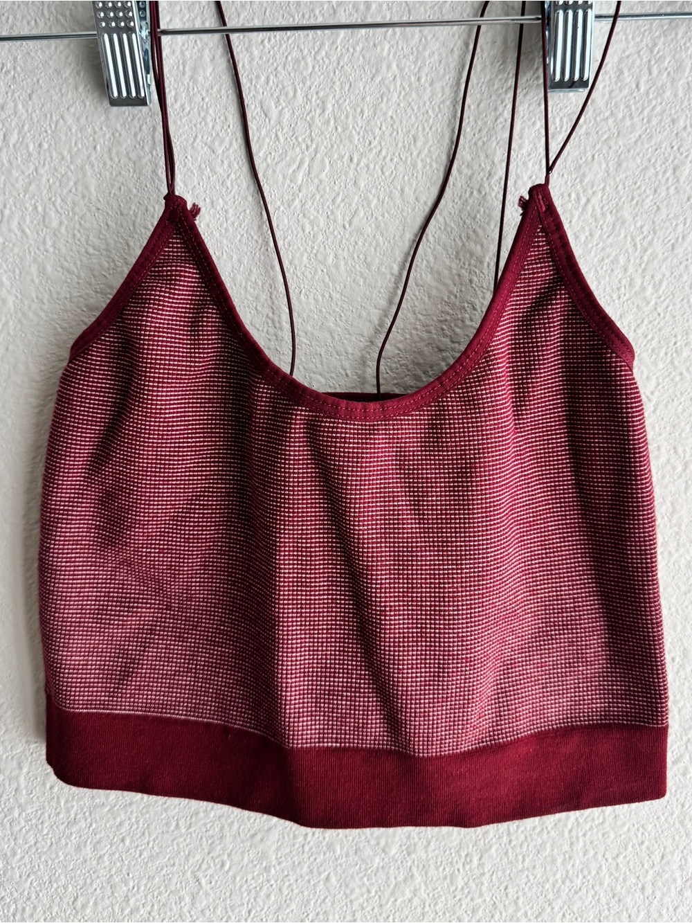 Out From Under UO Burgundy Waffle Knit Cami Crop Top Size M